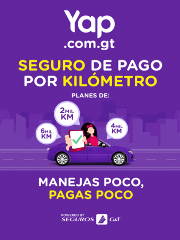 YAP KV campaign "pay-per-kilometer insurance" with brand illustrations