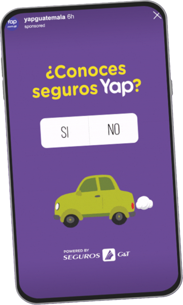 YAP phone with a survey on the screen