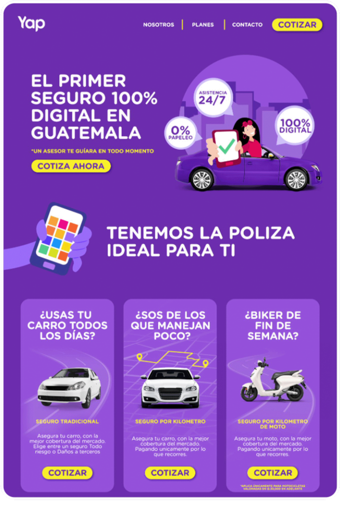 Screenshot of Yap's website