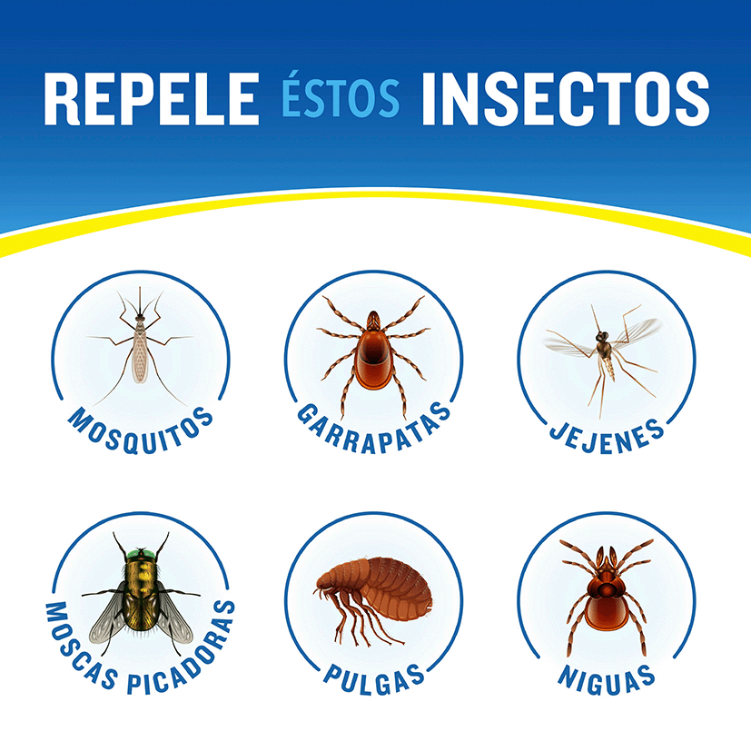 Image with the headline "Repel these insects" and images of various insects