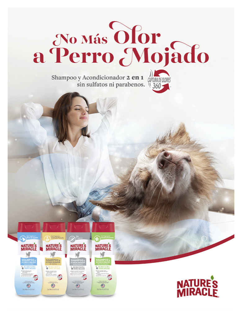 KV SHAMPOO Natures Miracle with the campaign "no more wet dog smell"