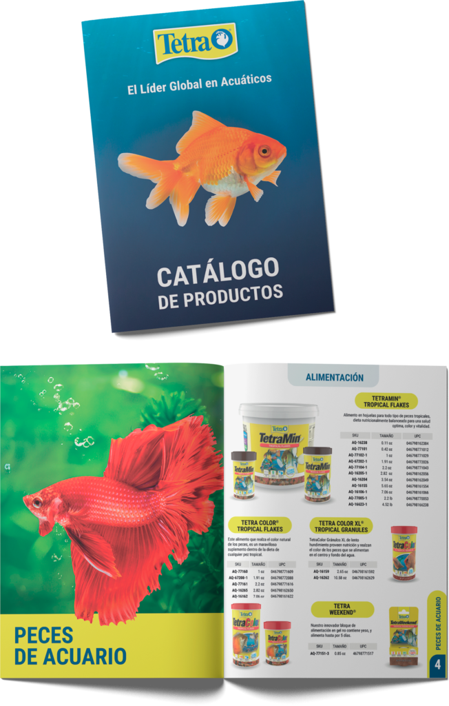 Brand brochure with the product portfolio and their uses
