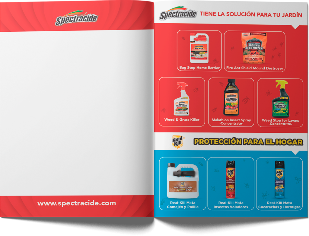 Spectracide brochure mockup with product catalog