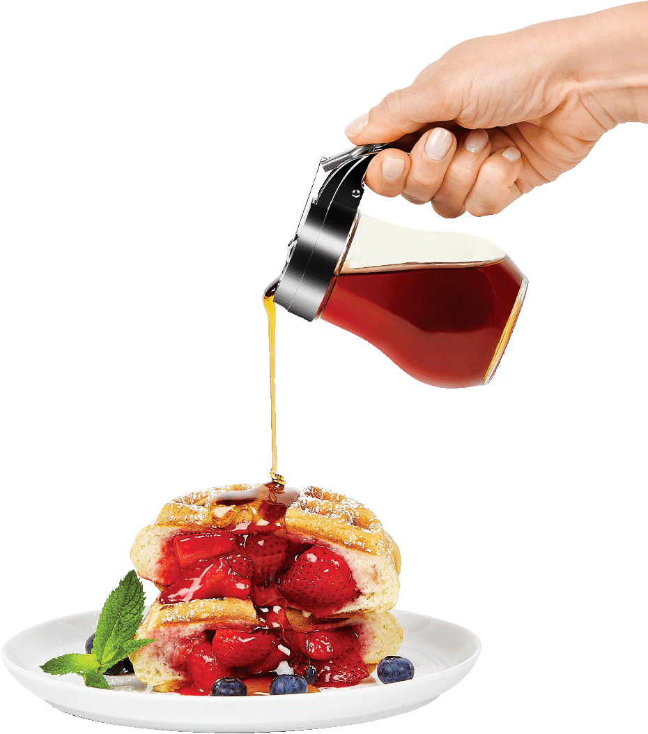 Power XL waffles filled with berries and honey