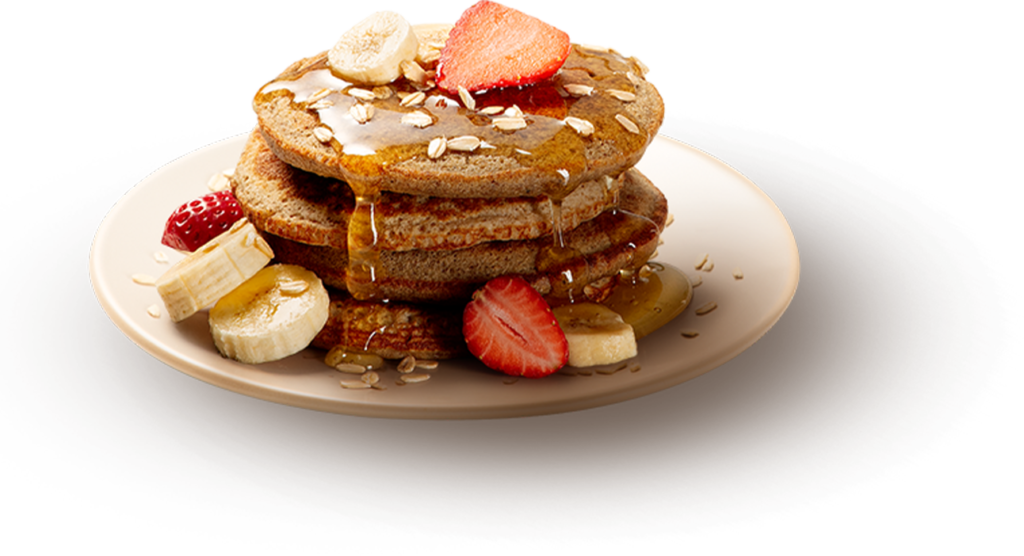 PANCAKES with banana and strawberry.