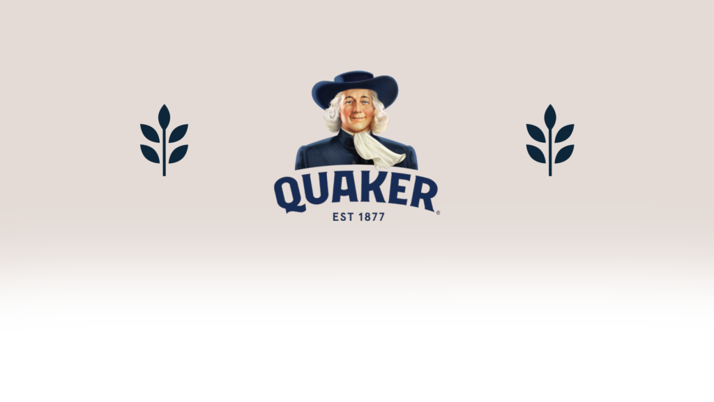 Quaker header with a beige gradient background.